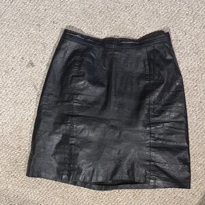 Vintage Black Leather Mini Skirt